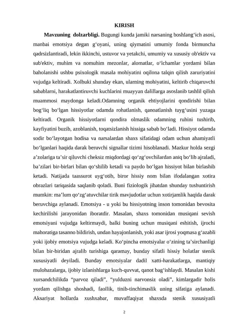 EMOTSIYA VA UNING TABIATINI YORITISH 2