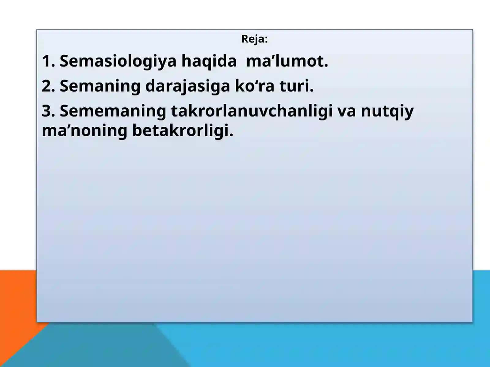 O‘zbek tilining semasiologiyasi 2