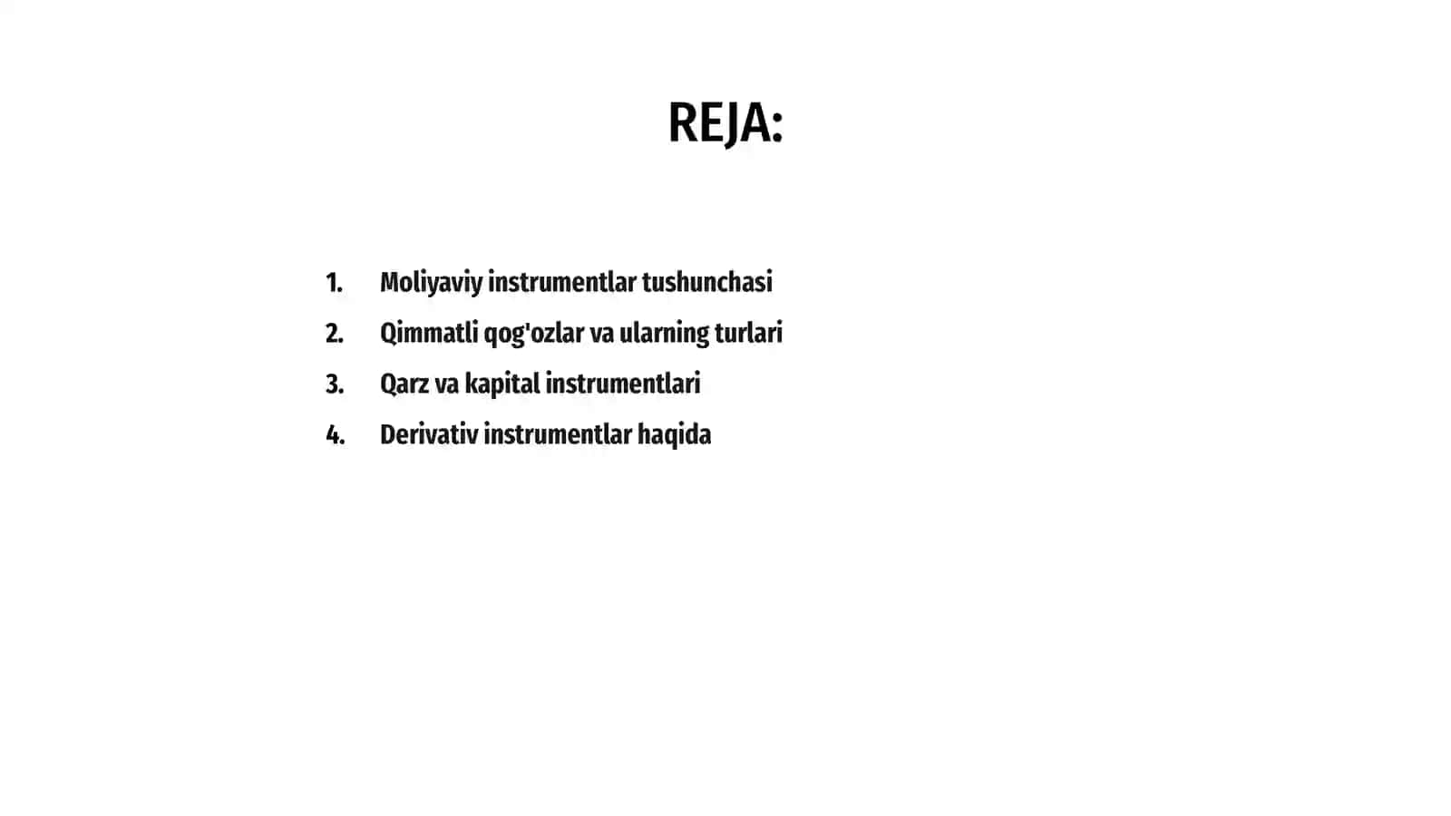 Moliyaviy instrumentlarni taqdim etish 2
