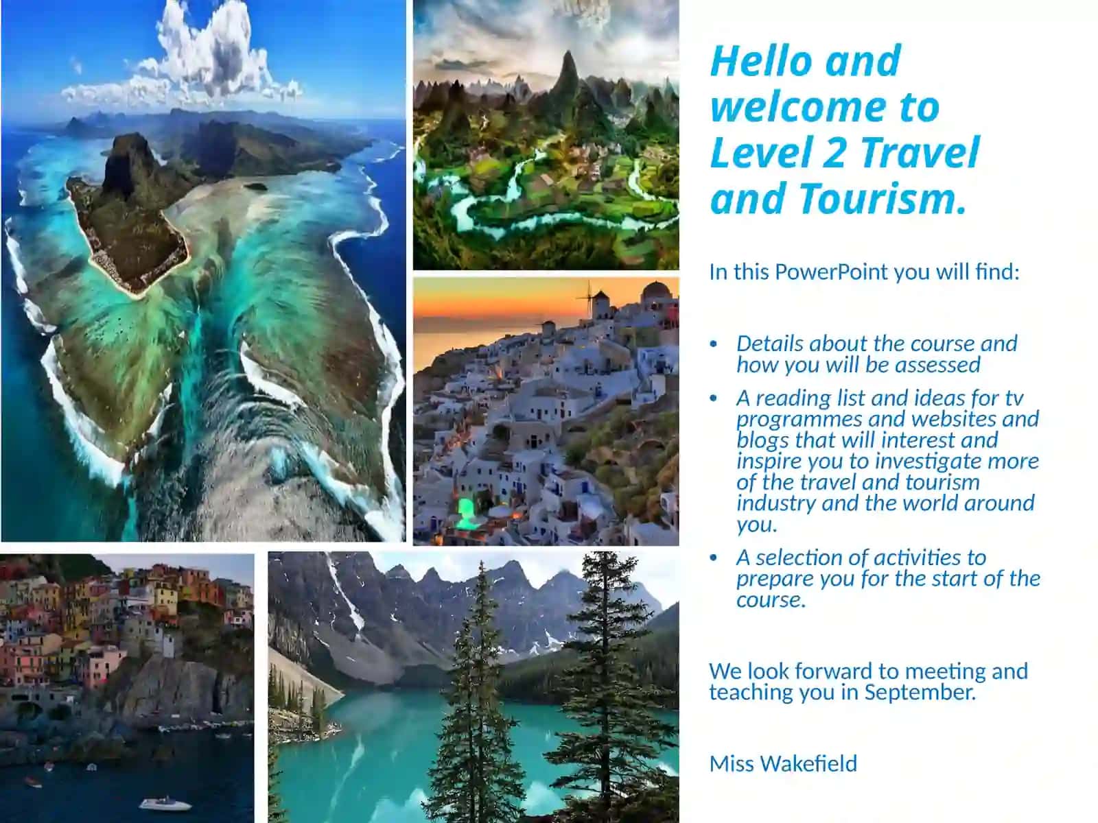 Welcome to Travel and Tourism 2