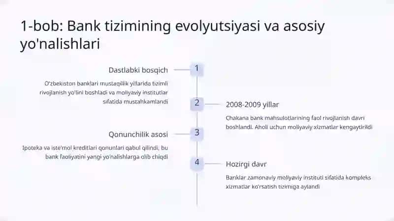 Bank tizimi faoliyatini rivojlantirish yo'nalishlari 2
