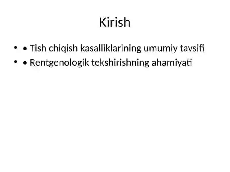 Tishchiqish kasalliklarining rentgenologik tekshirishi 2