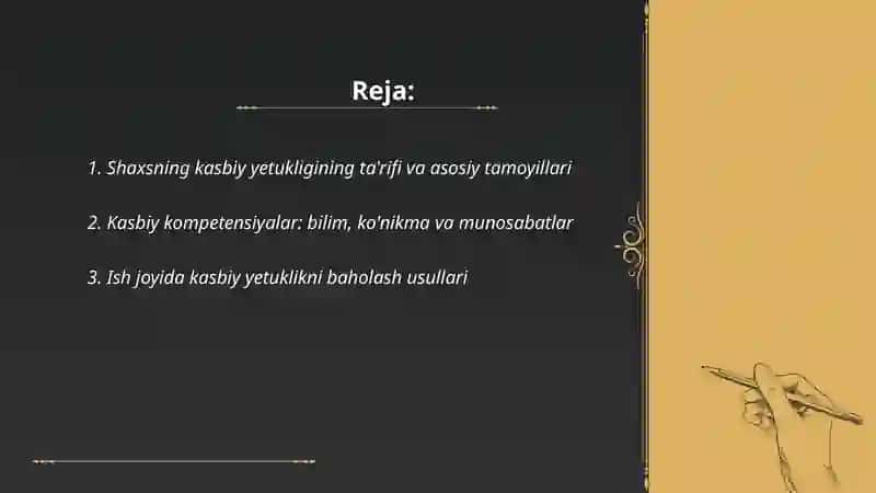 Shaxsning kasbiy yetukligi 2