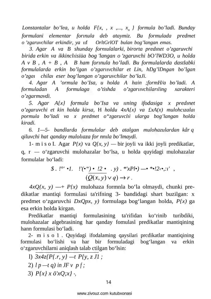 Predikatlar mantiqi formulasi 2