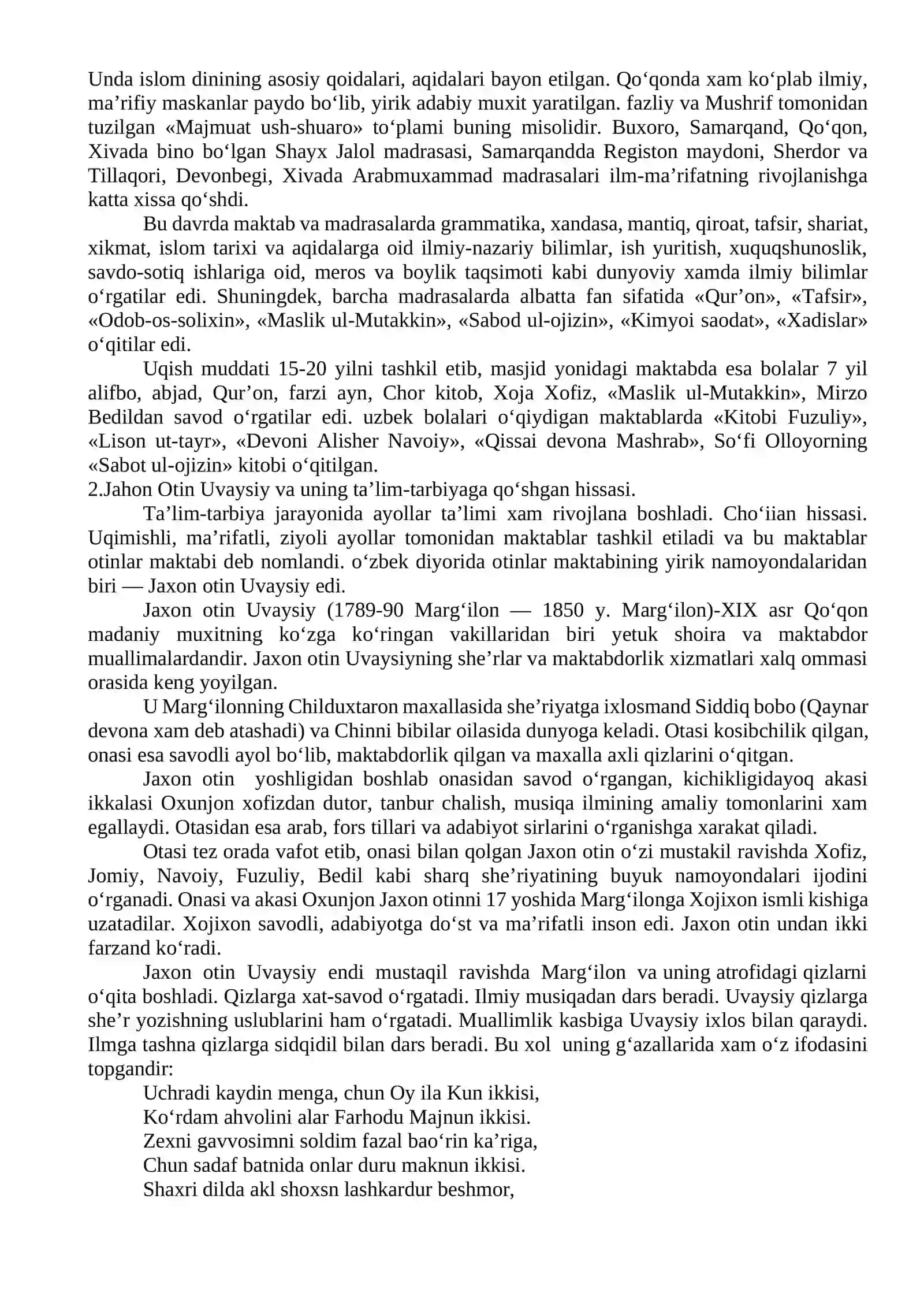 XVII asrdan XIX asrning yarimigacha tarbiya, maktab va pedagogik fikrlar 2