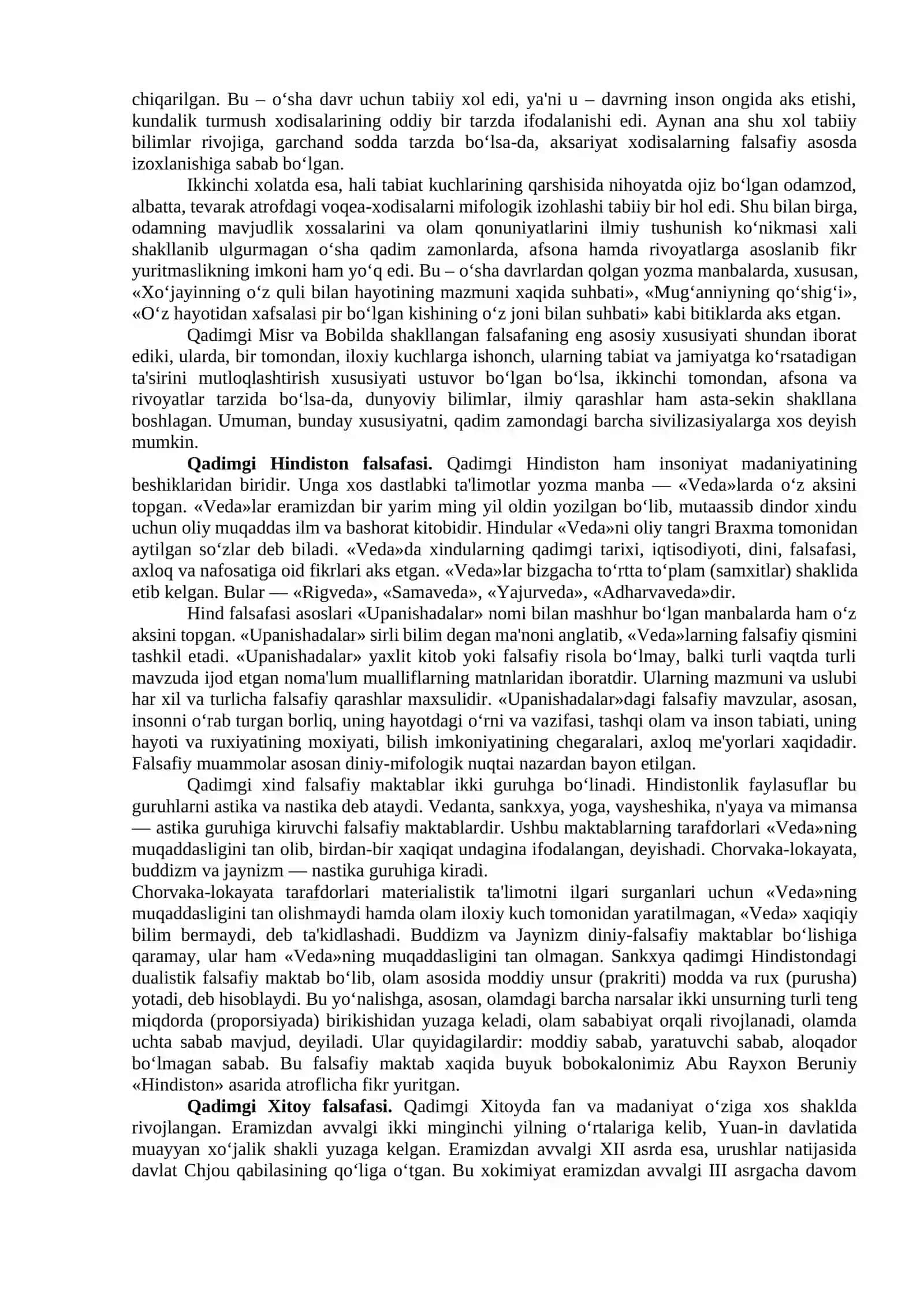 Falsafiy tafakkur taraqqiyot bosqichlari: Sharq falsafasi 2