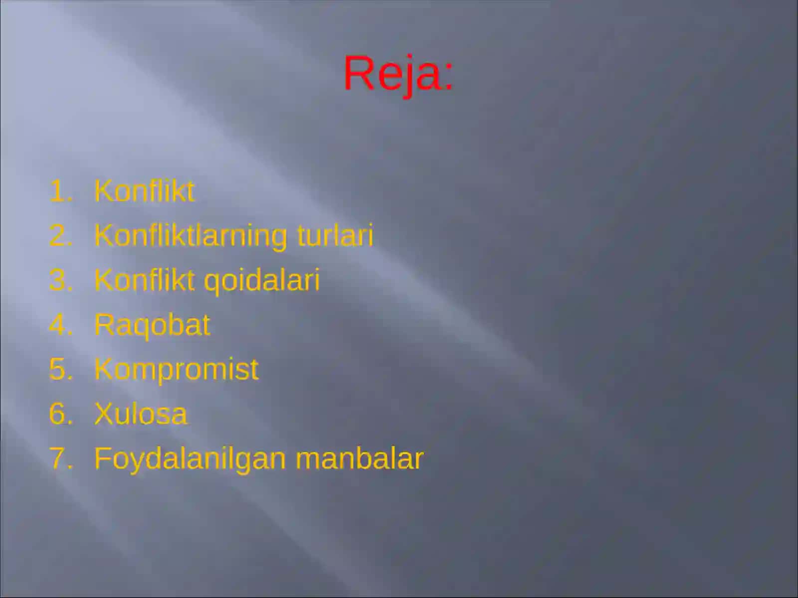 Konflikt holatining umumiy belgilar 2