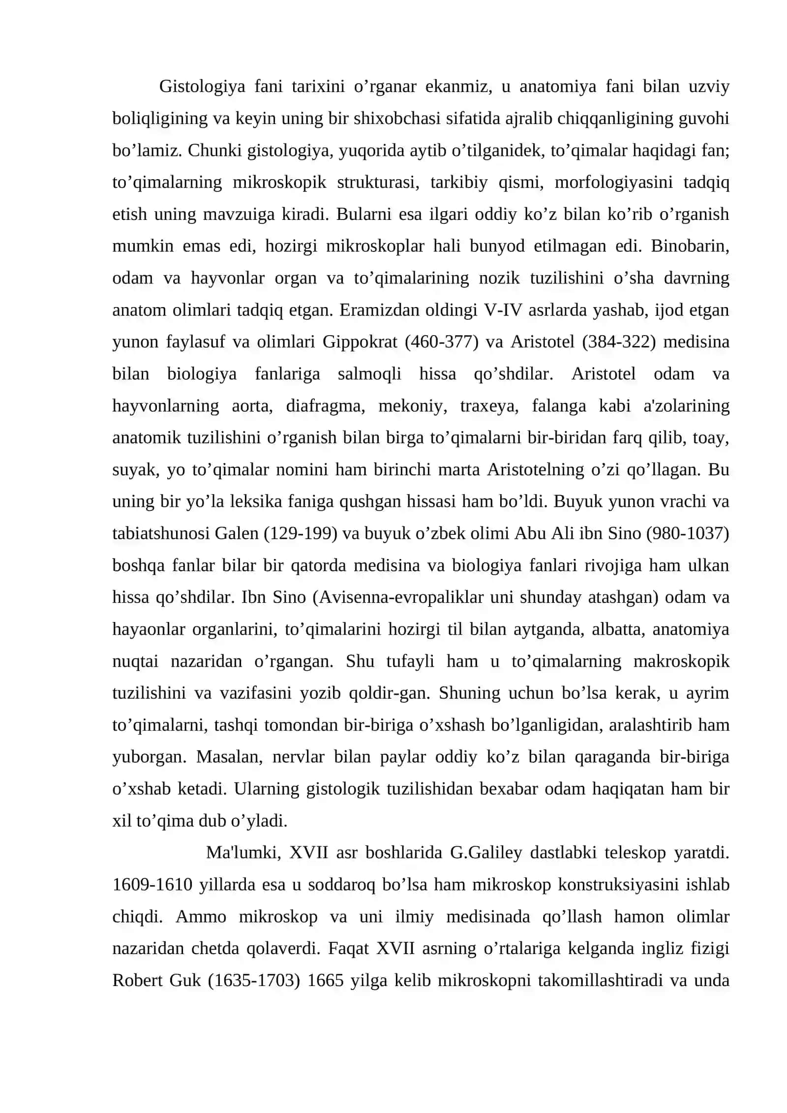 Gistologiya fanining mazmuni va vazifasi 2