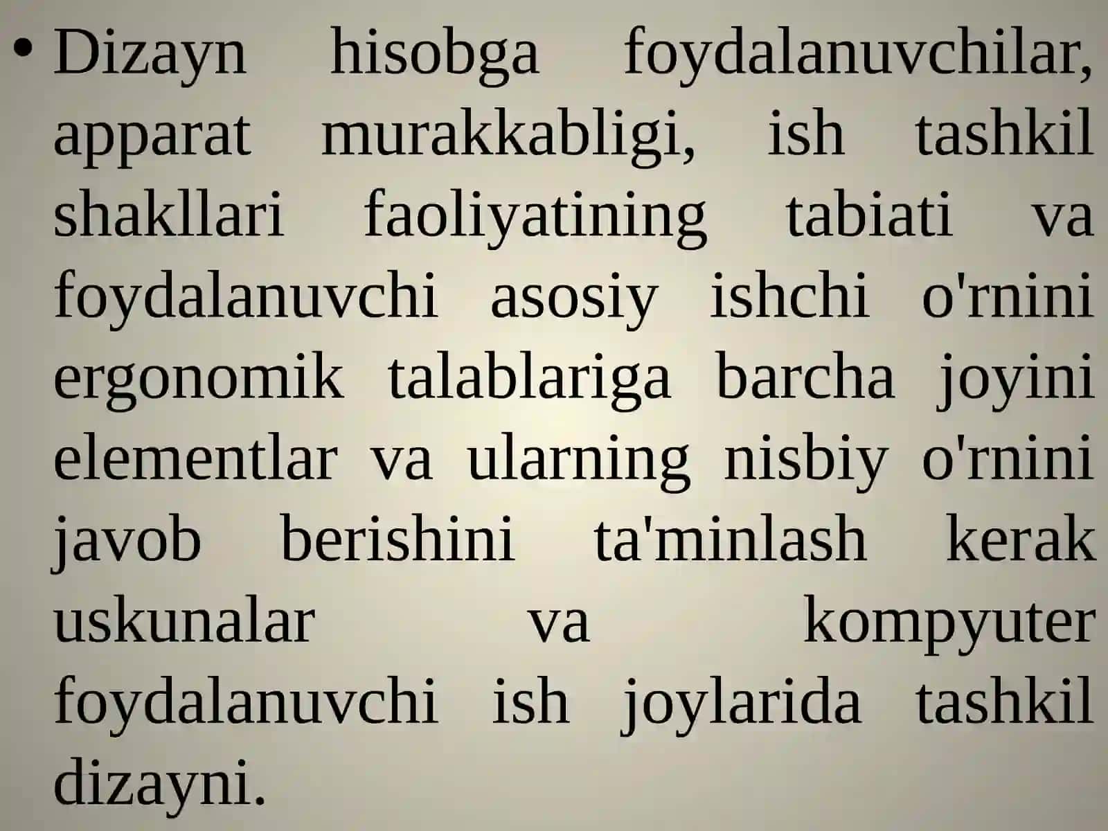 Ergonomika haqida umumiy tushuncha 2