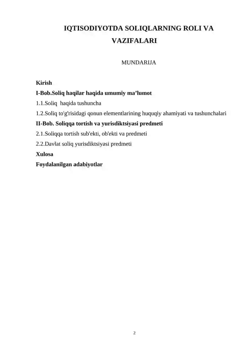 IQTISODIYOTDA SOLIQLARNING ROLI VA VAZIFALARI 2