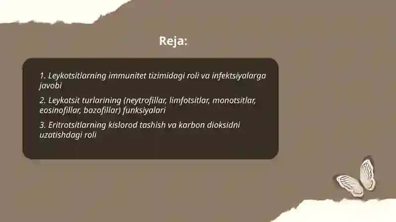 Qon elementi tarkibiga kiruvchi lekotsitlar, eretrotsitlar va trombatsitlarning roli 2