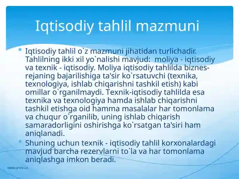 TARMQLARDA IQTISODIY TAHLIL 2