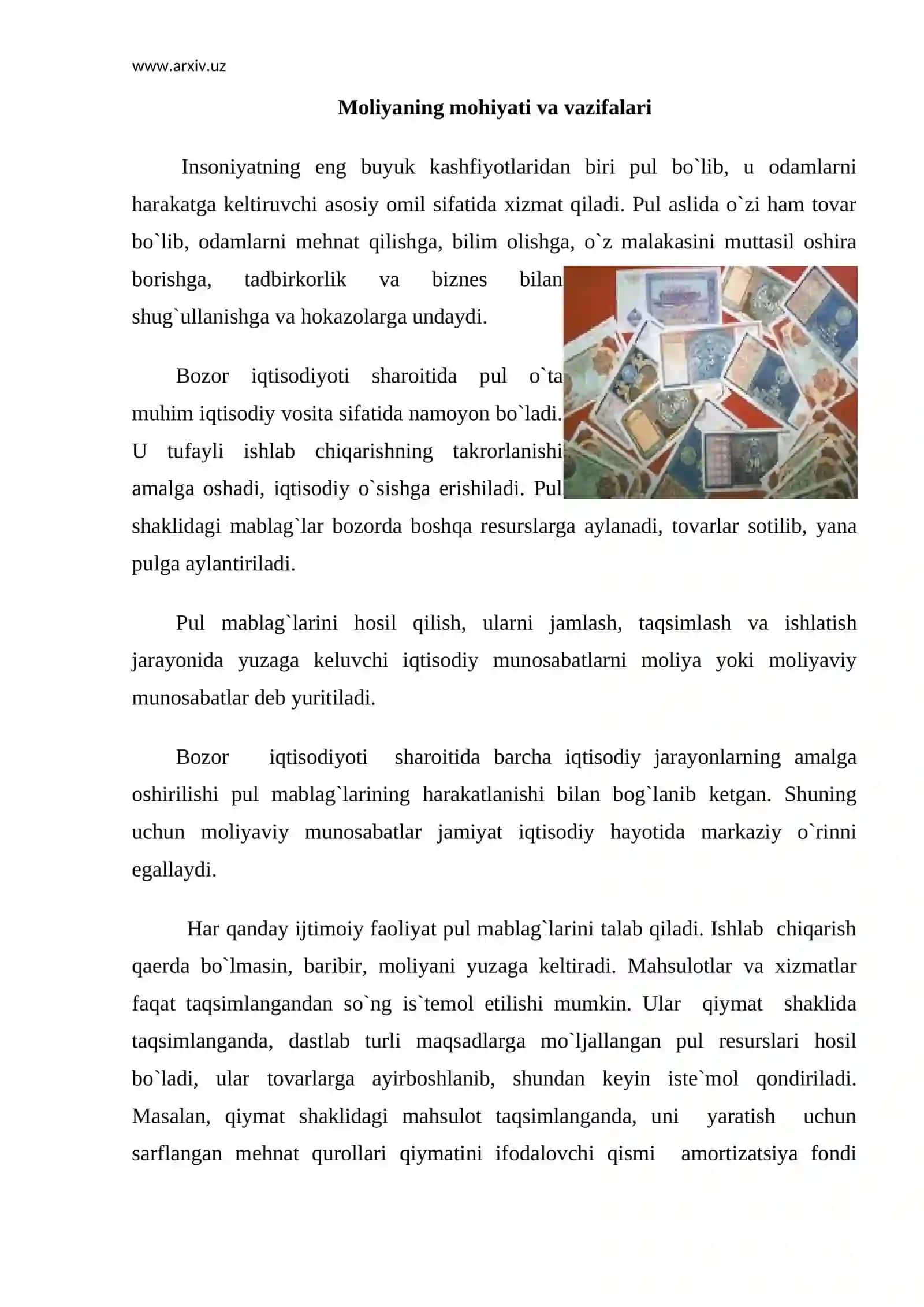 Moliyaning mohiyati va vazifalari 2