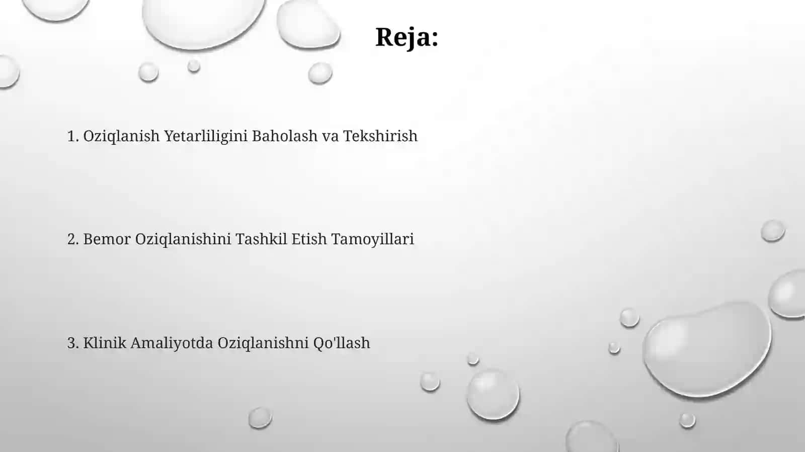 Oziqlanish adekvatini tekshirish va baholash 2