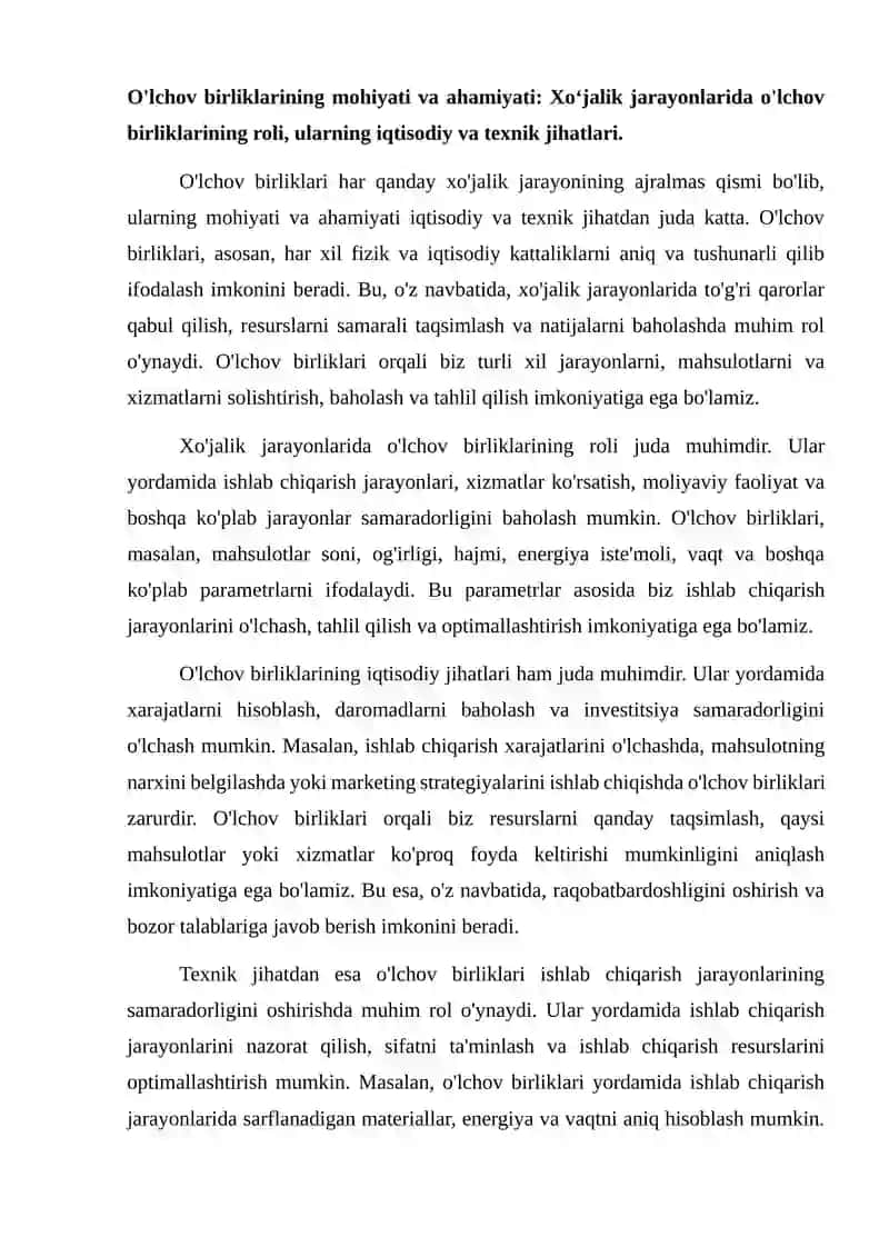 Xoʻjalik jarayonida qoʻllaniladigan oʻlchov birliklari 2