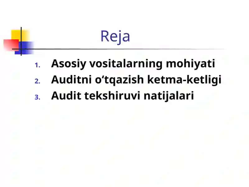 Asosiy vositalar auditi 2