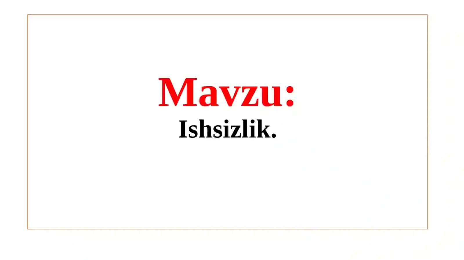 Ishsizlik 2