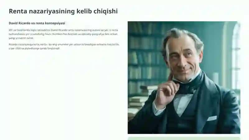 Yer bozori va renta nazariyasi 2