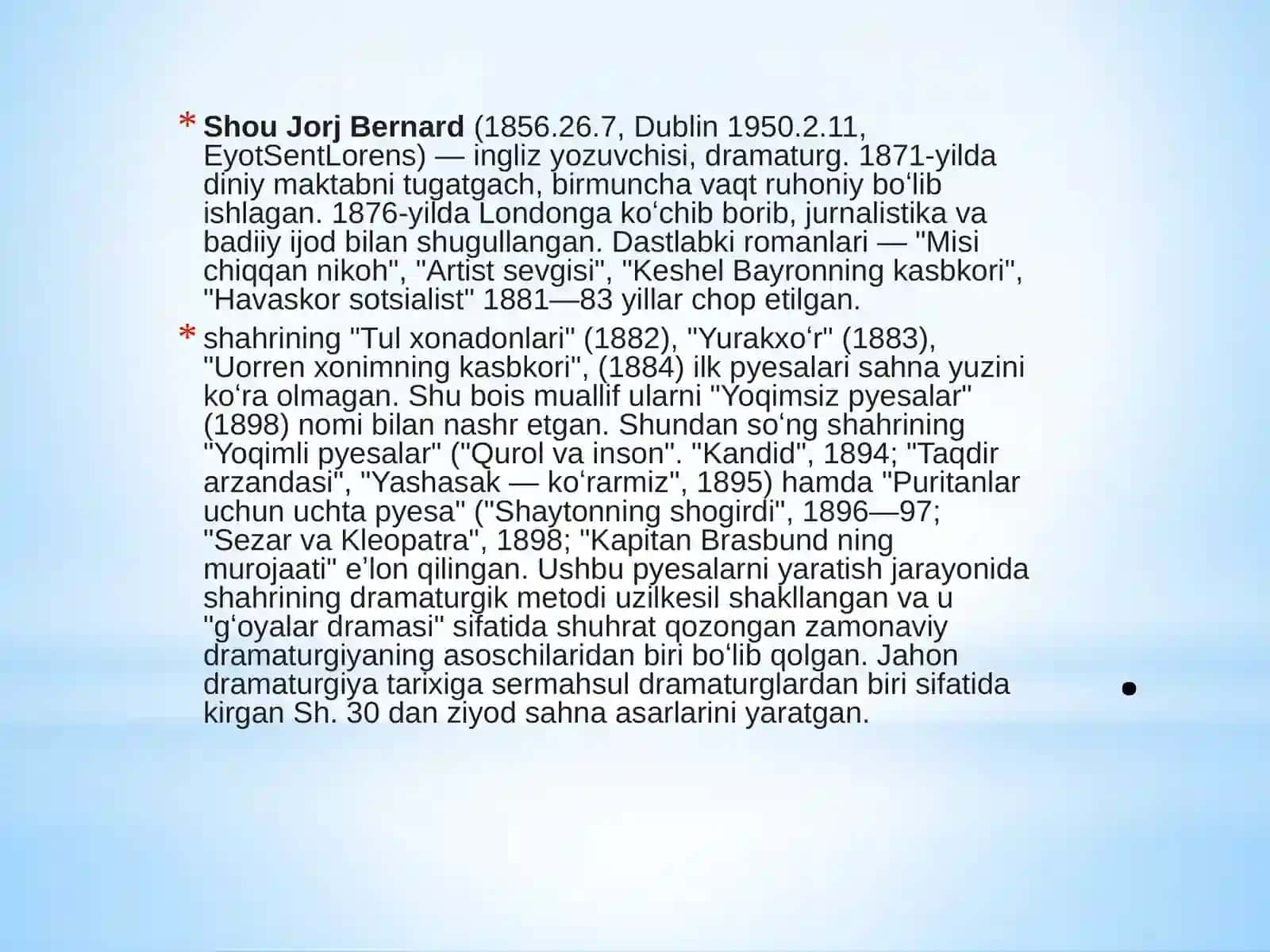 Bernard shou dramaturgiyasi 2