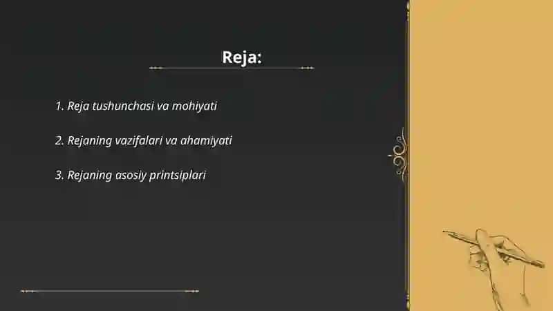 Reja. Rejaning turlari 2