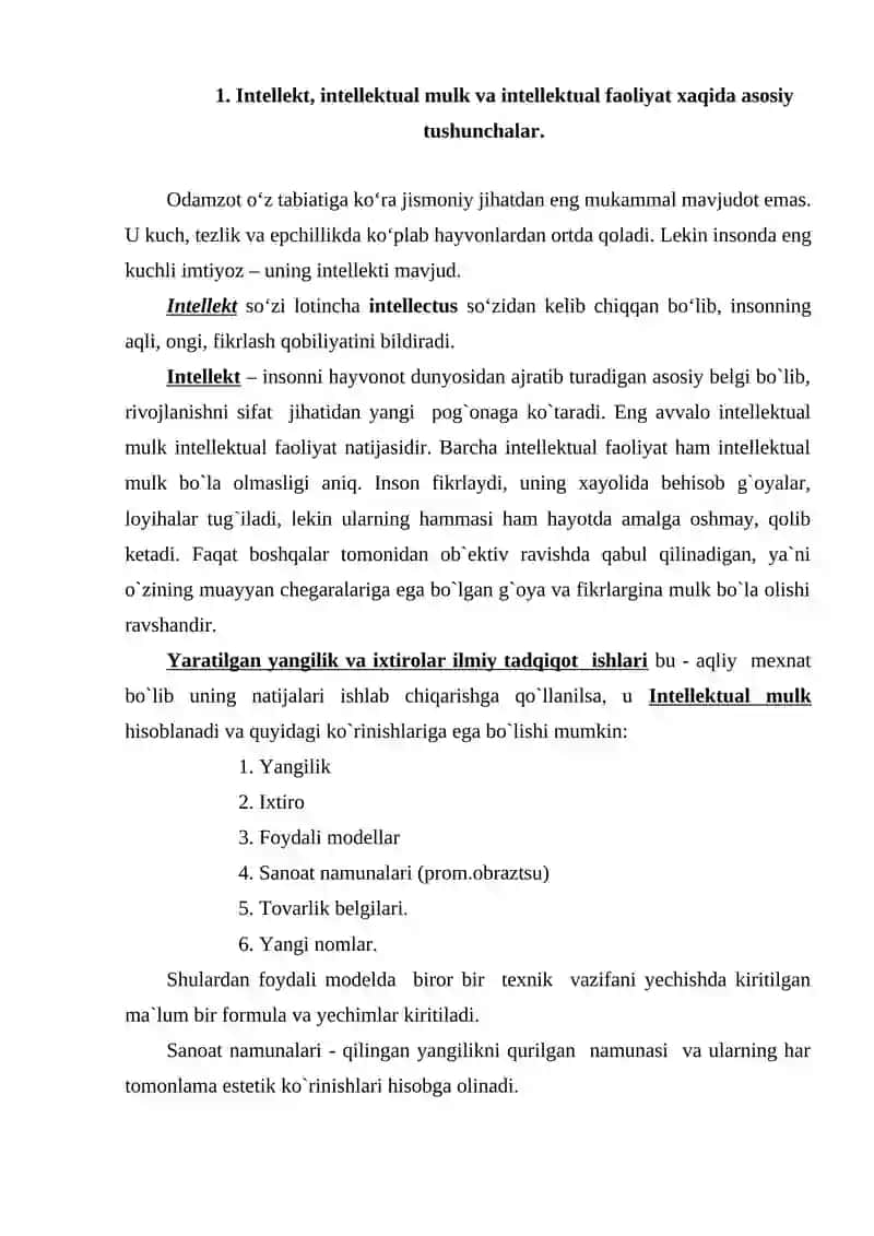 Intellektual mulk savdosining rivojlanish tendensiyalari 2