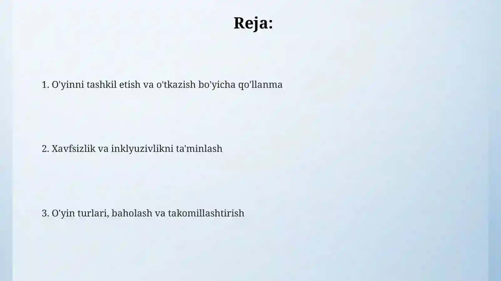 Harakatlio‘yinlarni tashkil etish va o‘tkazish 2