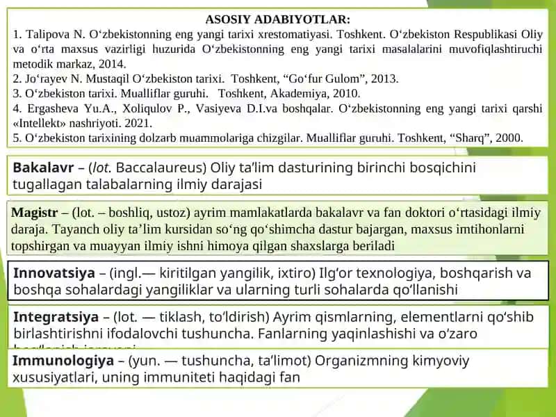 O‘ZBEKISTON RESPUBLIKASIDA TAʻLIM SOHASIDA AMALGA OSHIRILGAN ISLOHOTLA 2