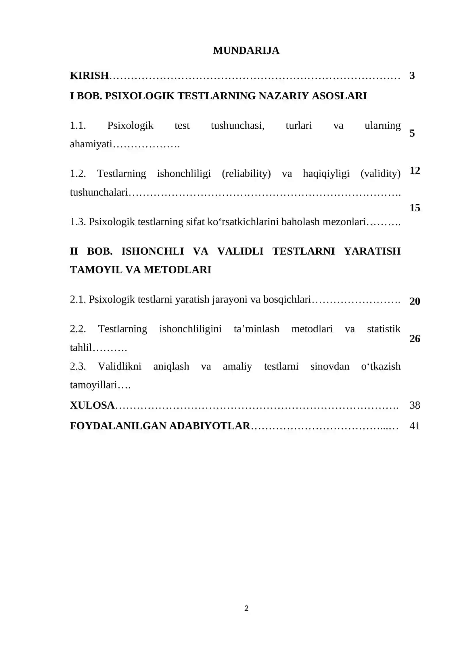Ishonchli validli testlarni yaratish tamoyil va metodlari 2