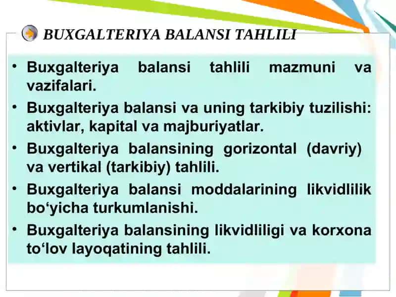 BUXGALTERIYA BALANSI TAHLILI 2
