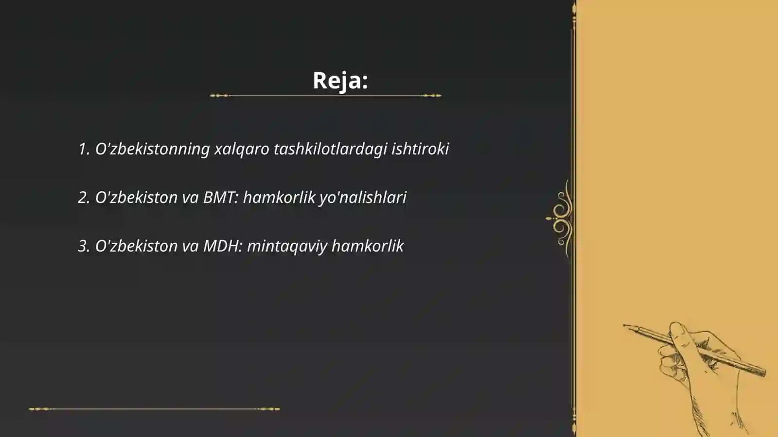 O'zbekiston va Jahon hamjamiyati 2