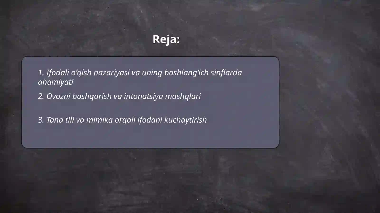 Ifodali O'qish Nazariyasi 2