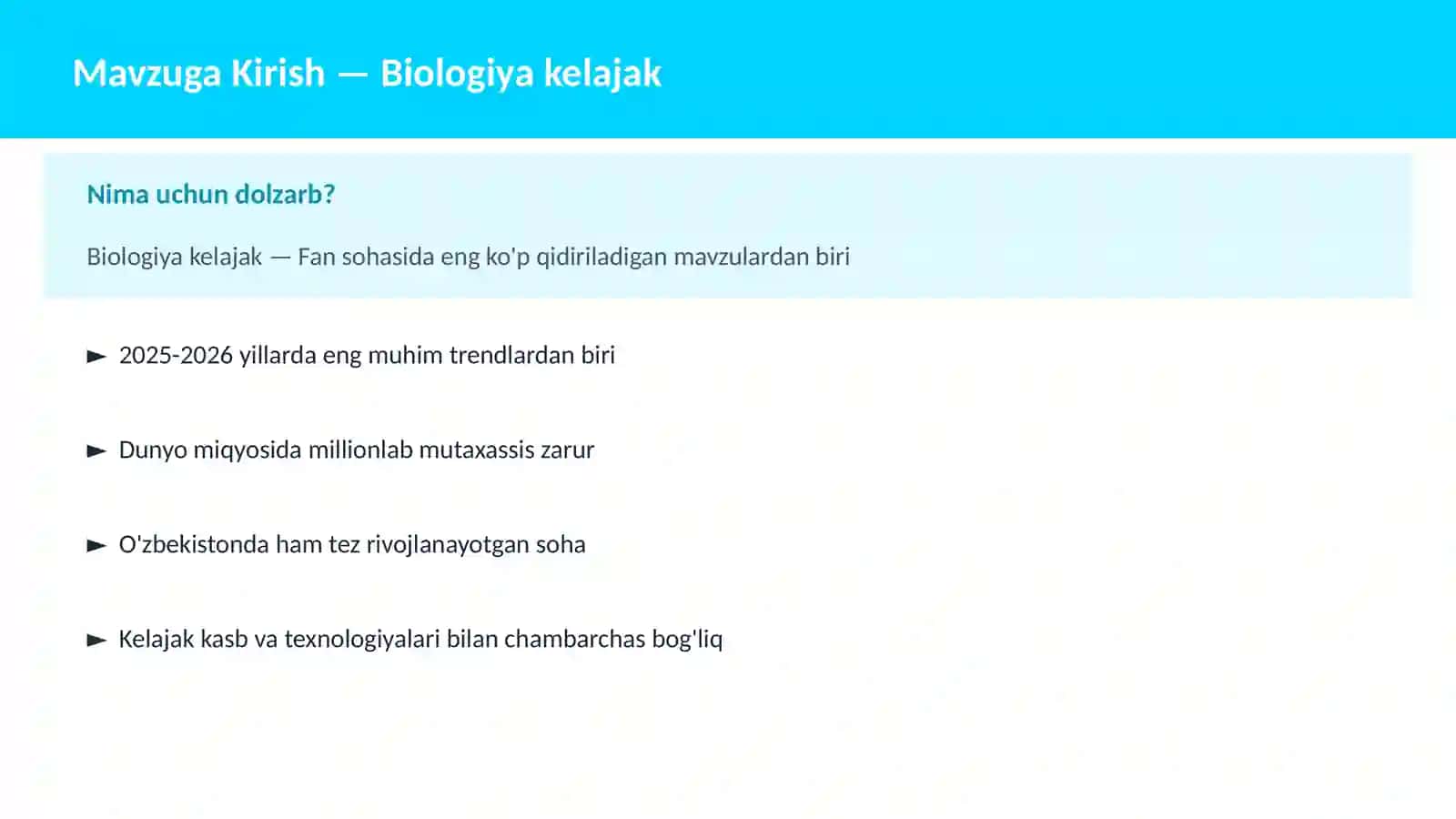 Biologiya kelajak 2