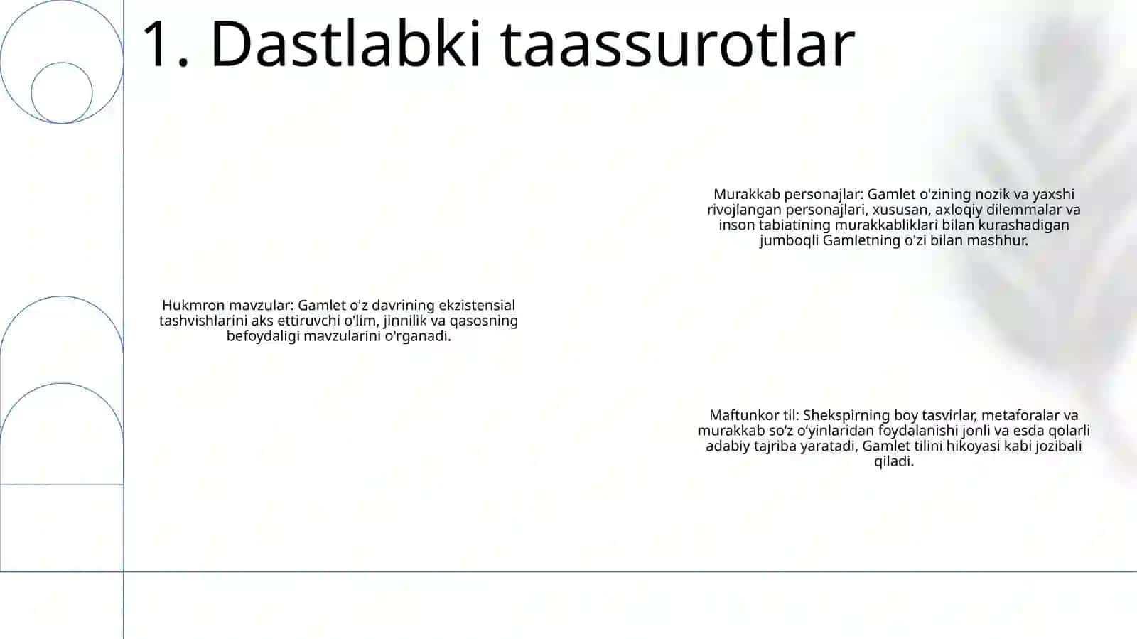 Hamlet Asaridan Olgan Taassurotlarim 2