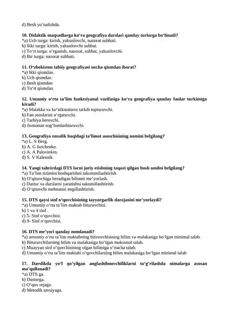 Geografiya o‘qitish metodikasi 2