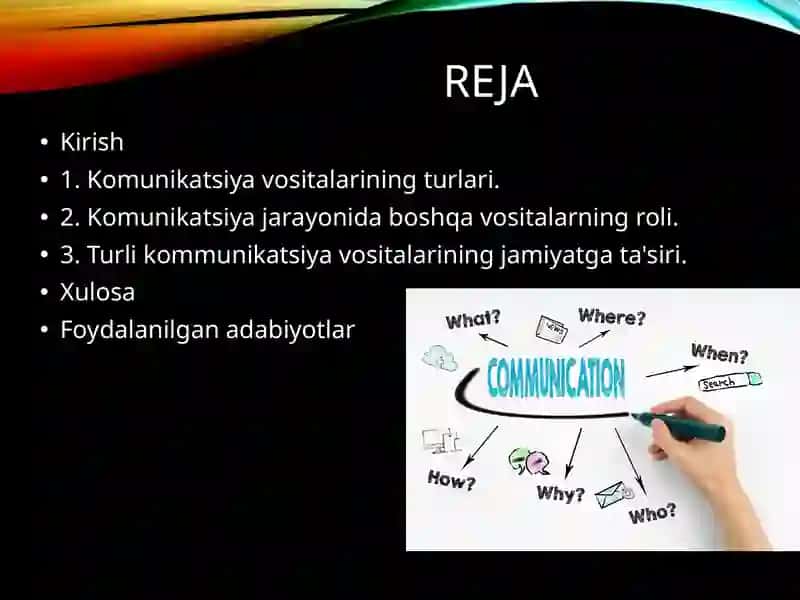 Komunikatsiyalarni boshqavositalari 2