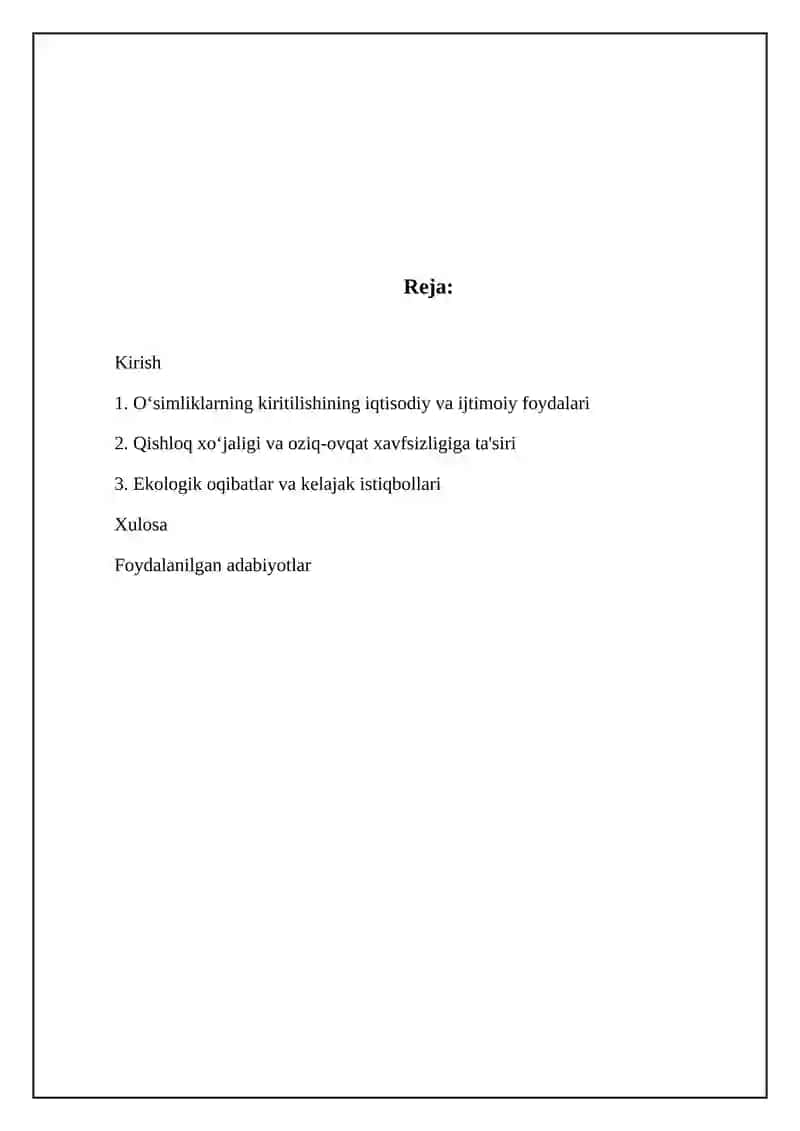 O'simliklar introduksiyasining ijtimoiy-iqtisodiy ta'siri 2
