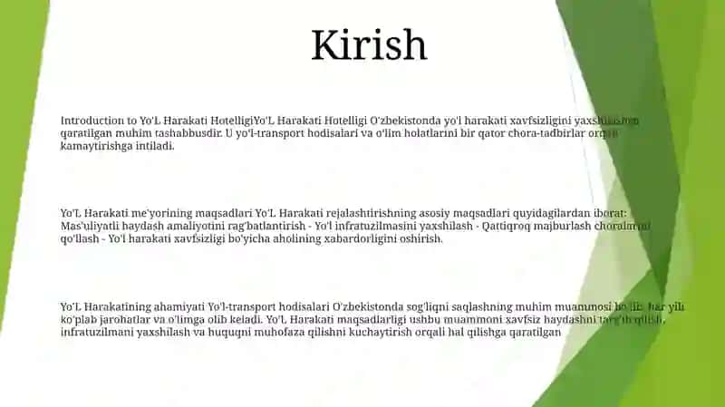 YoʻL Harakati Xavfsizligi 2