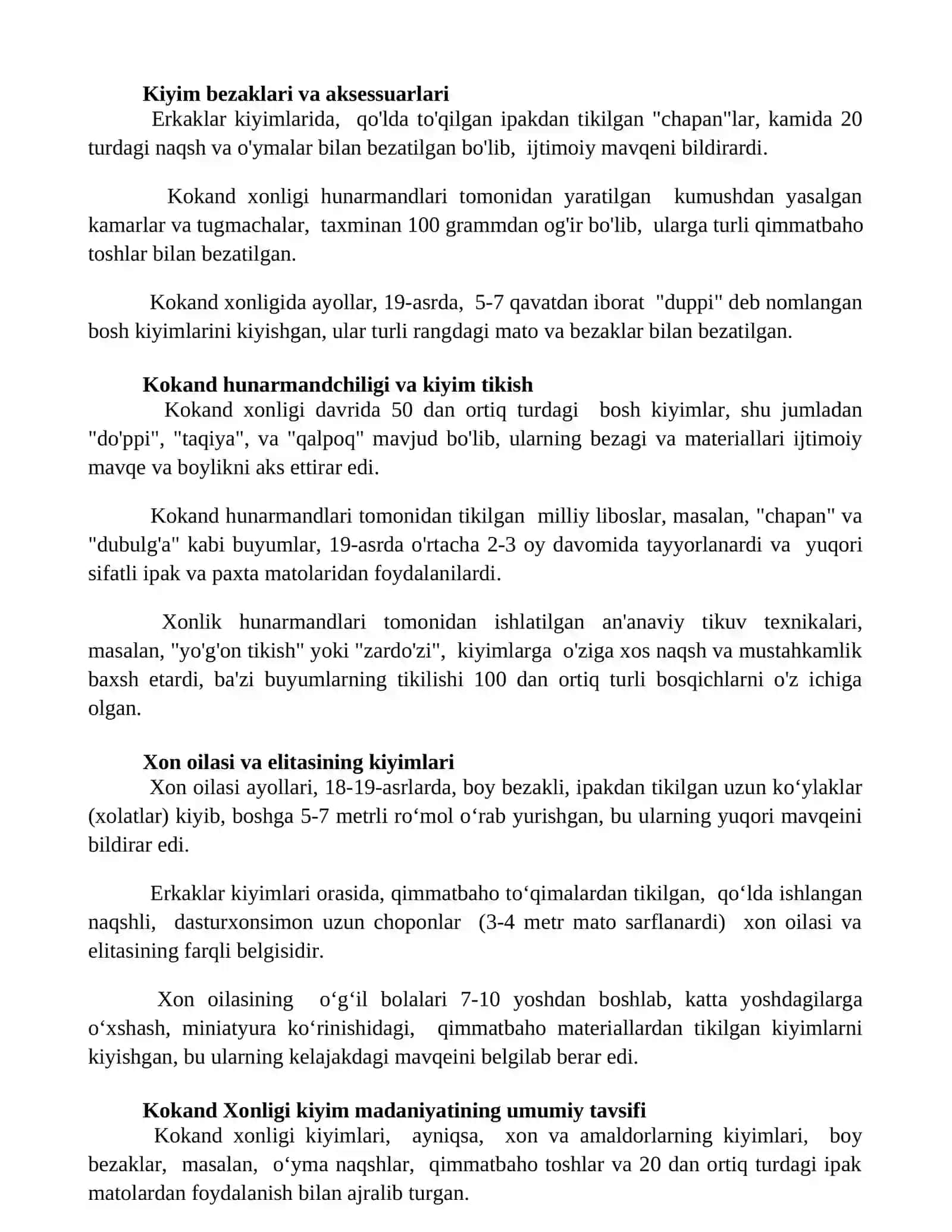 Qo‘qon xonligida kiyinish madaniyati 2