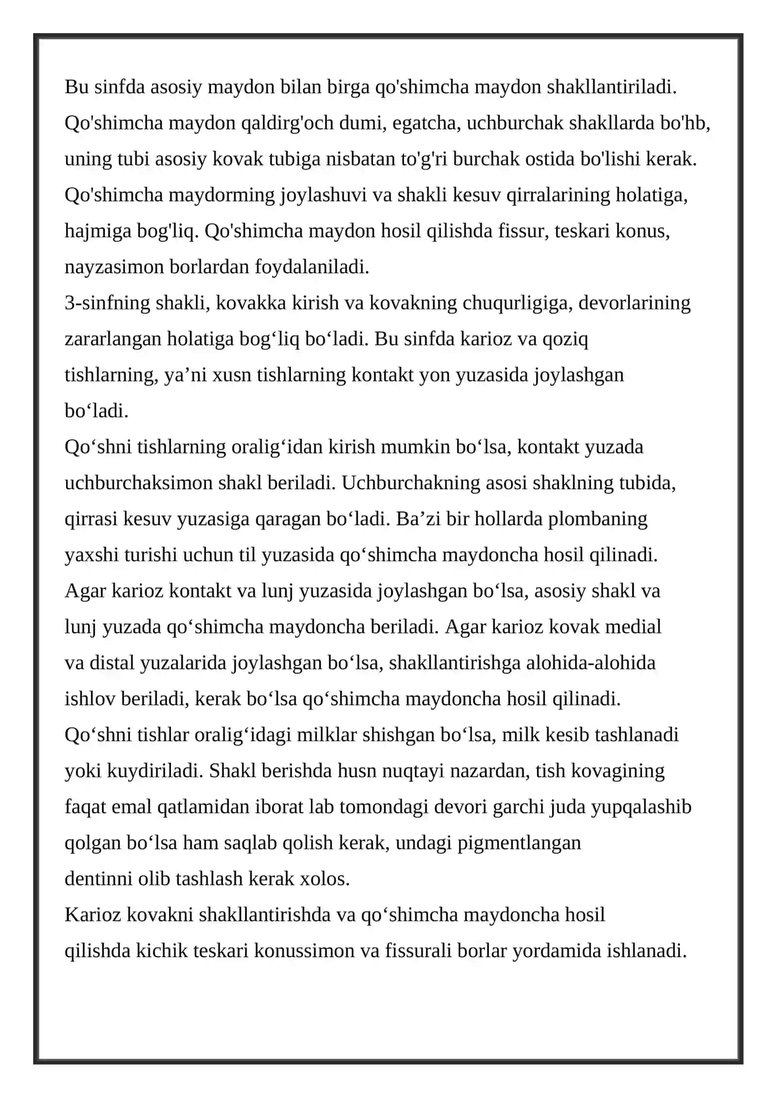 III sinf karies kovagini shakllantirish 2