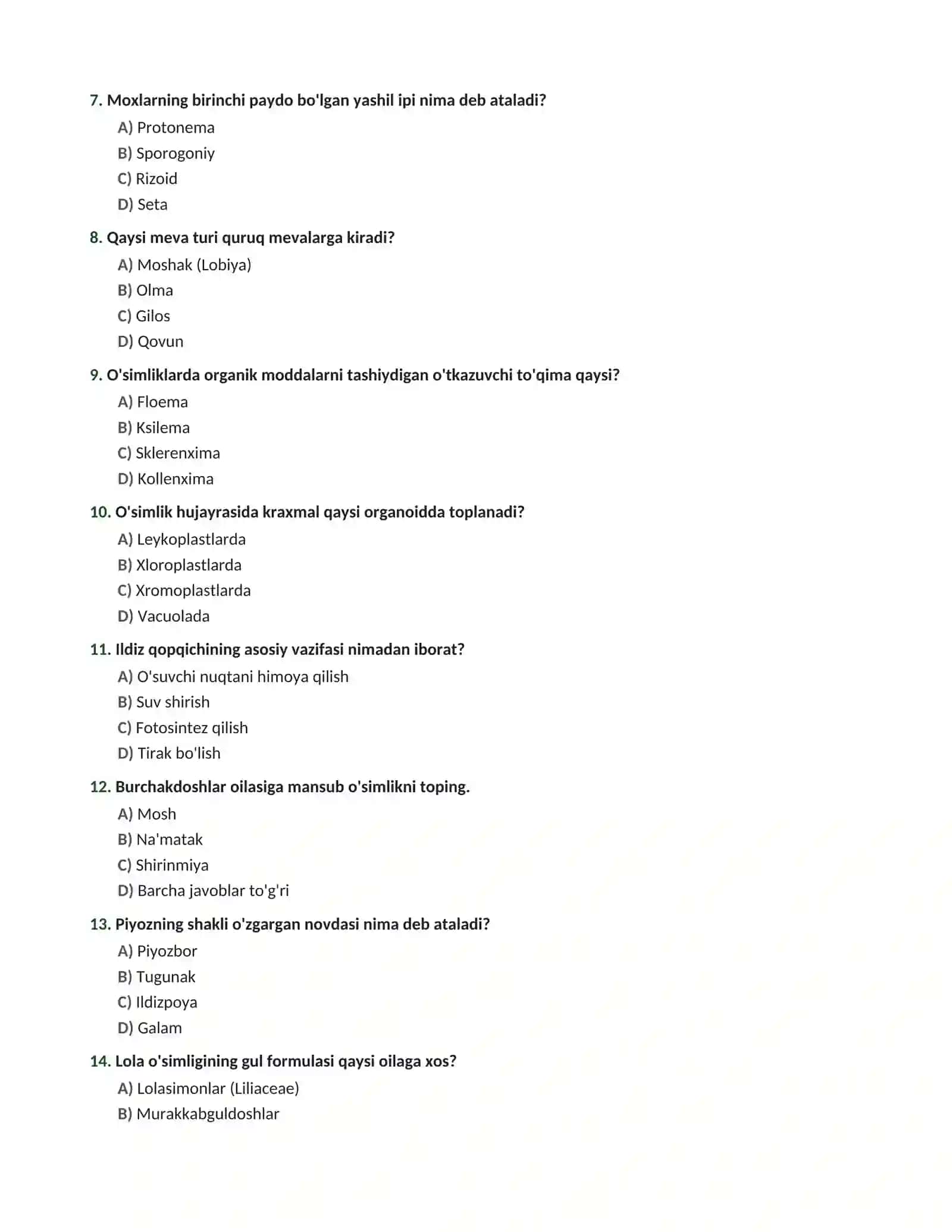 Biologiya_Аttestatsiya_100_Test_2026 test_va_javoblari 2