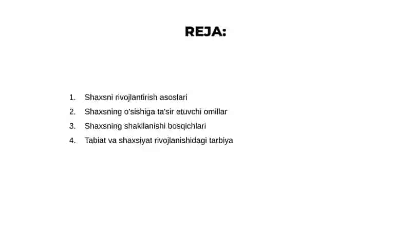 Shaxsning rivojlanish qonuniyatlari 2