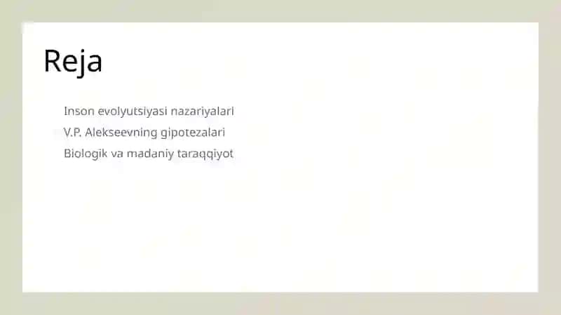 Inson Evolyutsiyasi Nazariyalari 2