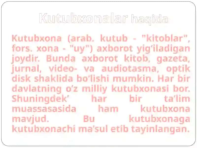 Kutubxona–ma’nolarxazinasi 2