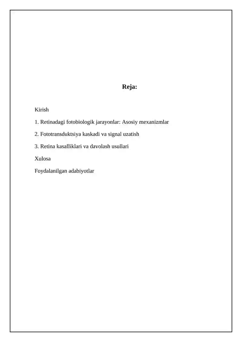 Ko'zning to'r pardasida ketadigan fitobiologik jarayonlar 2