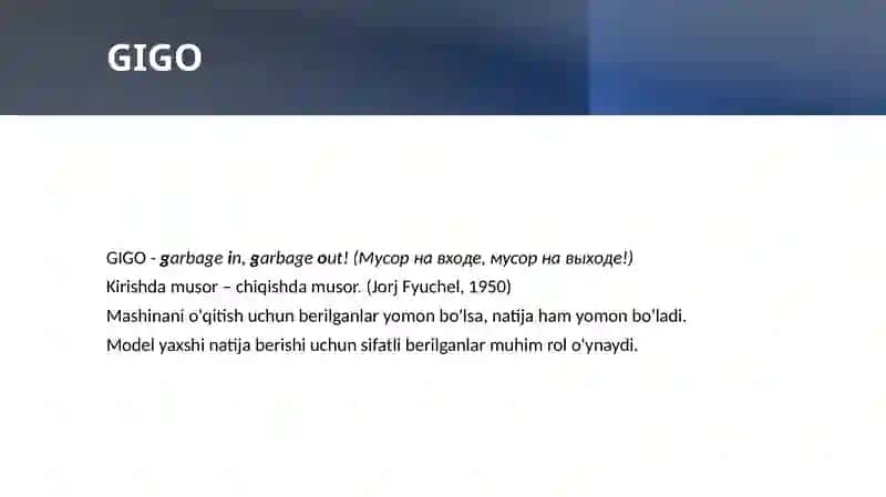 Berilganlarga dastlabki ishlov berish texnologiyalari 2