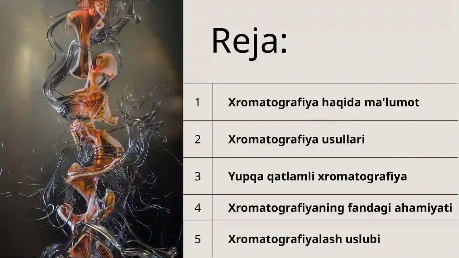 Xromatografiya (xromo... va...grafiya) — gaz, suyuklik yoki erigan moddalar aralashmasini adsorbsion 2