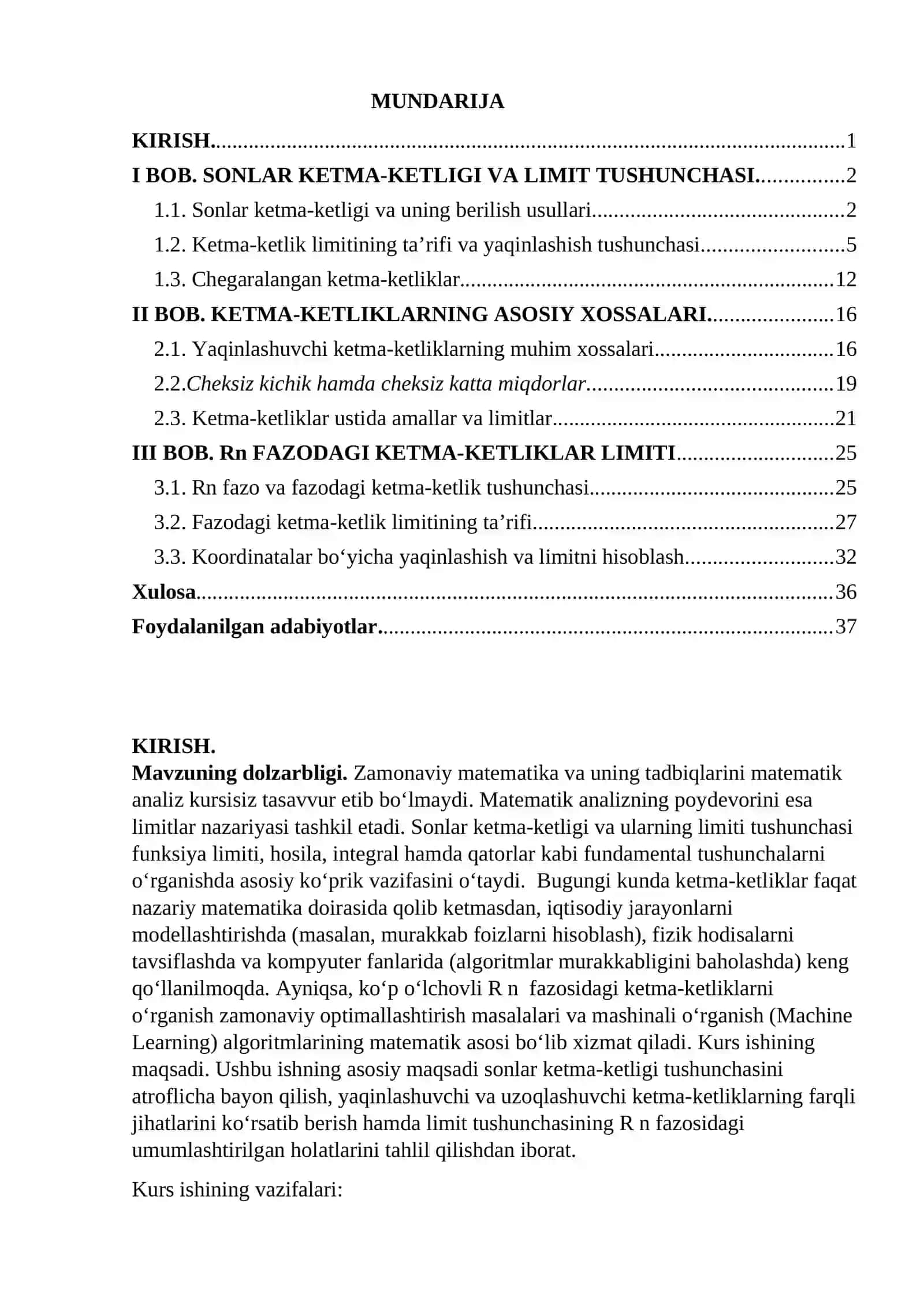 fazodagi ketma-ketliklarning limitini hisoblash. 2
