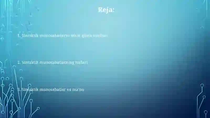 Sintaktik munosabatlar 2