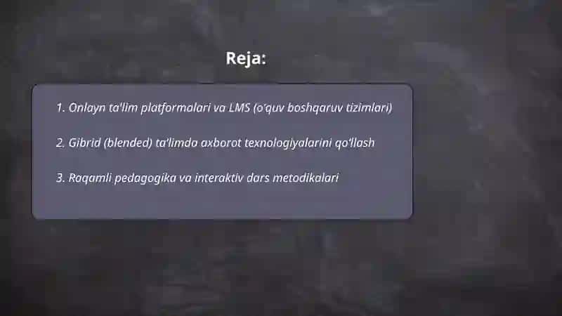 Onlayn ta'lim platformalari va LMS (oʻquv boshqaruv tizimlari) 2