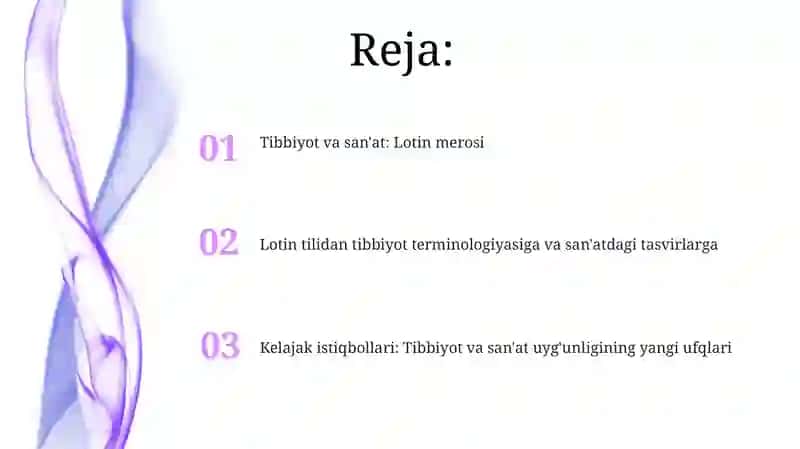 Lotin tilidan—mavzu: Meditsina va sanat 2